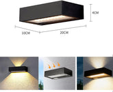 Solar Wall Lights Outdoor Up Down – LED Garden Wall Light Aluminium, 4400mAh Battery, Twilight Sensor